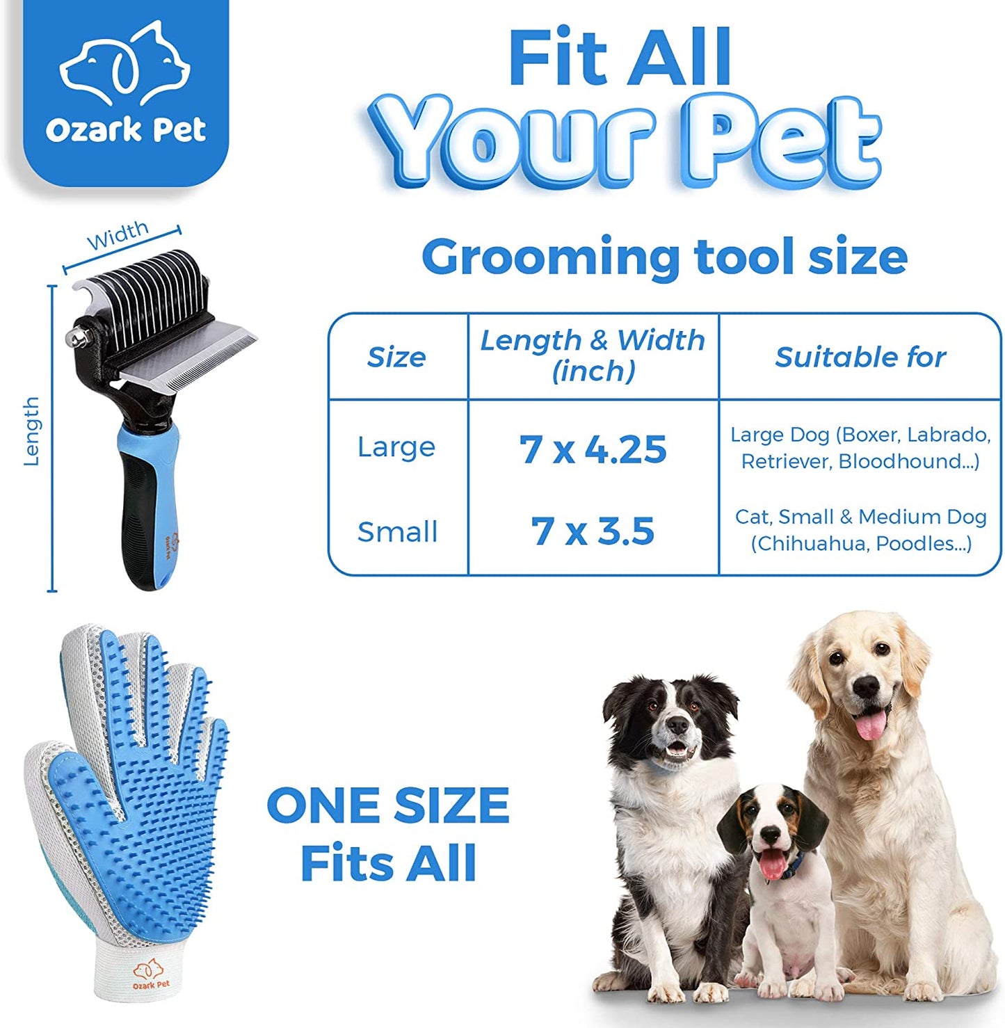 Dog Brush and Cat Brush-With Deshedding Brush