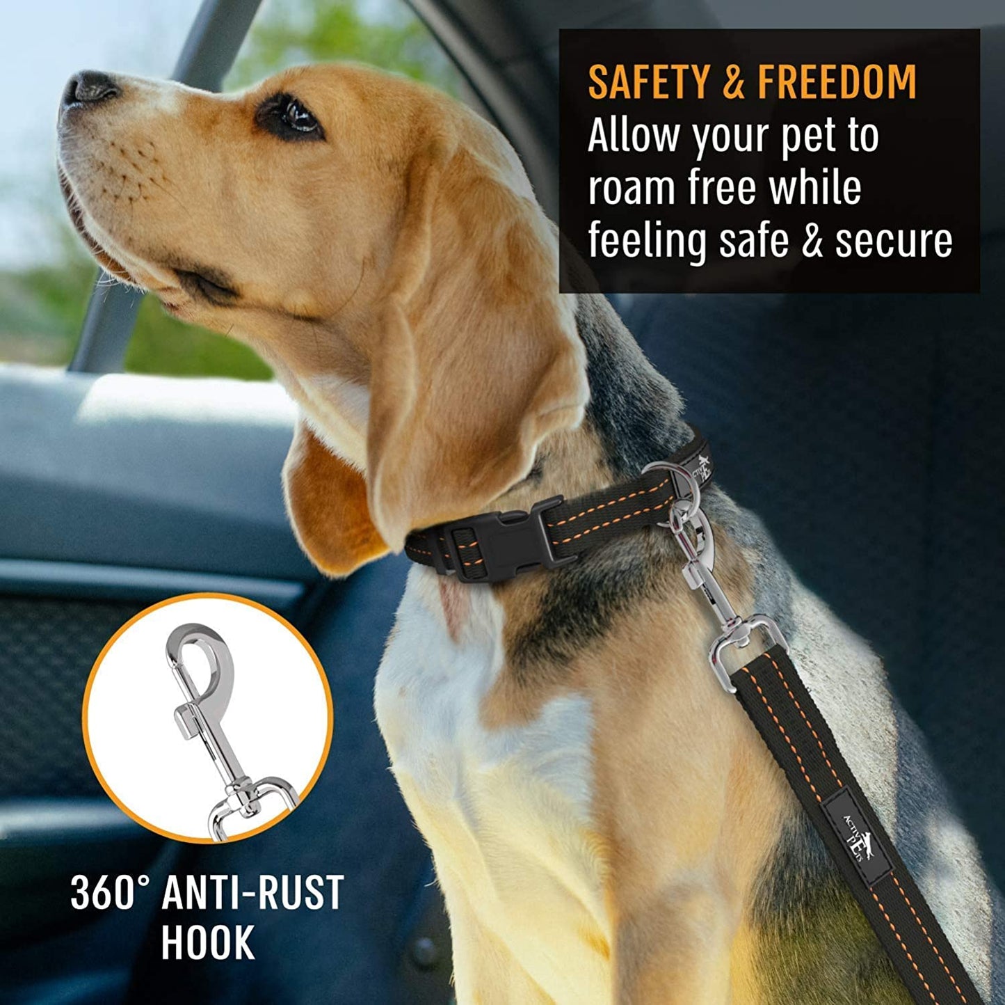 Dog Car Harness - Pack of 1 Dog Seatbelts for Cars, Trucks, Travel 