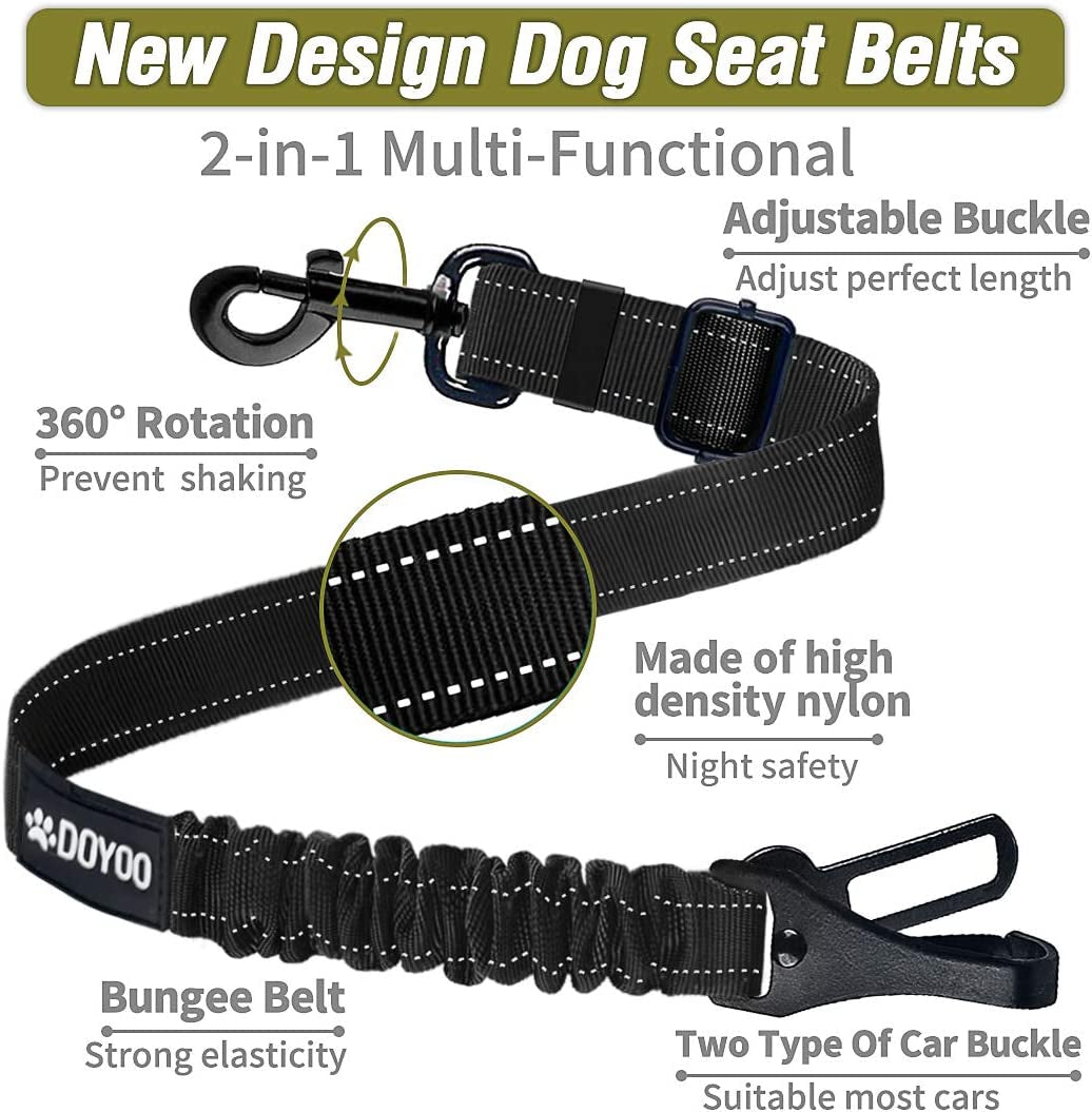 Dog Car Seatbelts 2 Pack Pet Car Seat Belts Adjustable Heavy Duty