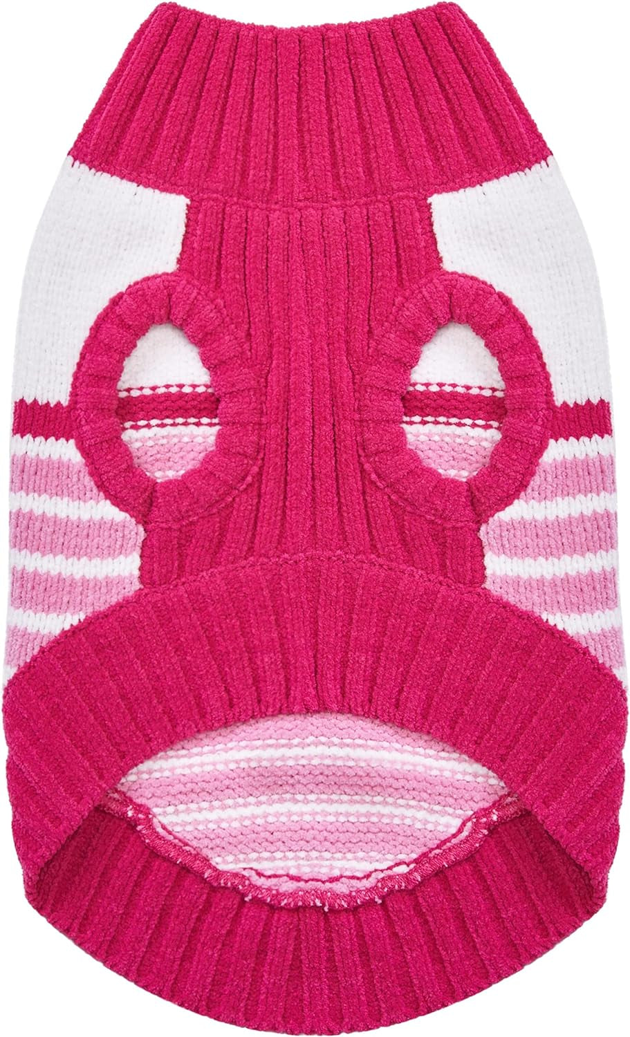 Pinky Princess Designer Chenille Dog Sweater with Bow Decor