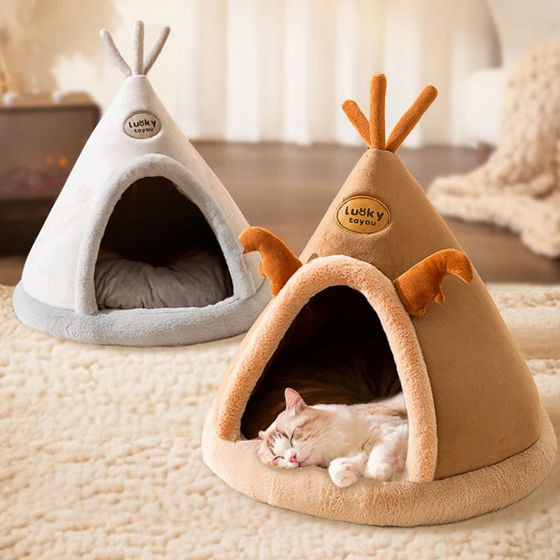 Warm Winter Pet Tent House Cat Bed Cat Dog House Deep Sleep