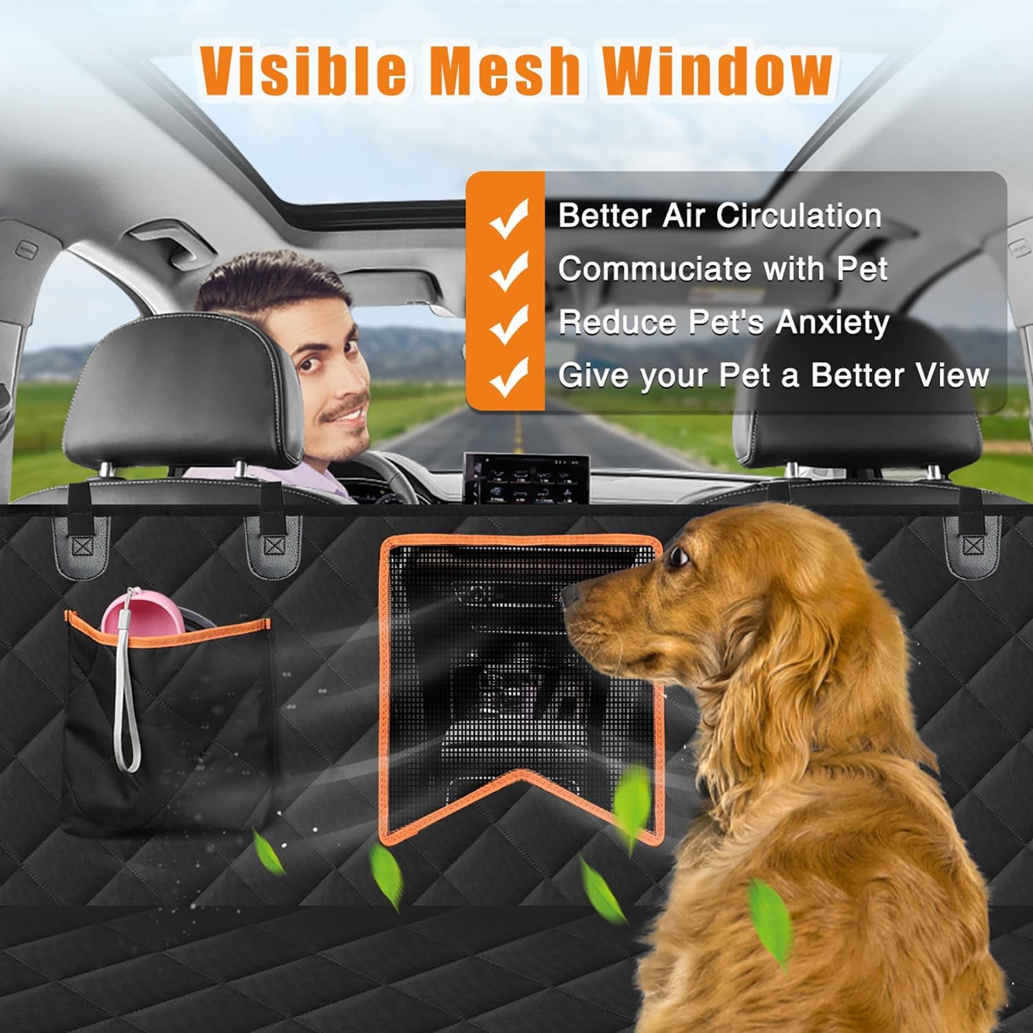 Dog Car Seat Cover for Back Seat,Waterproof 