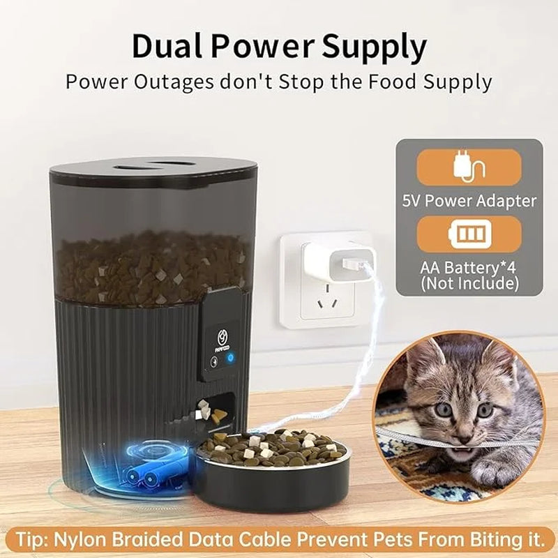 Smart Automatic Pet Feeder, Wifi-Enabled Pet Feeder for Cat and Dog