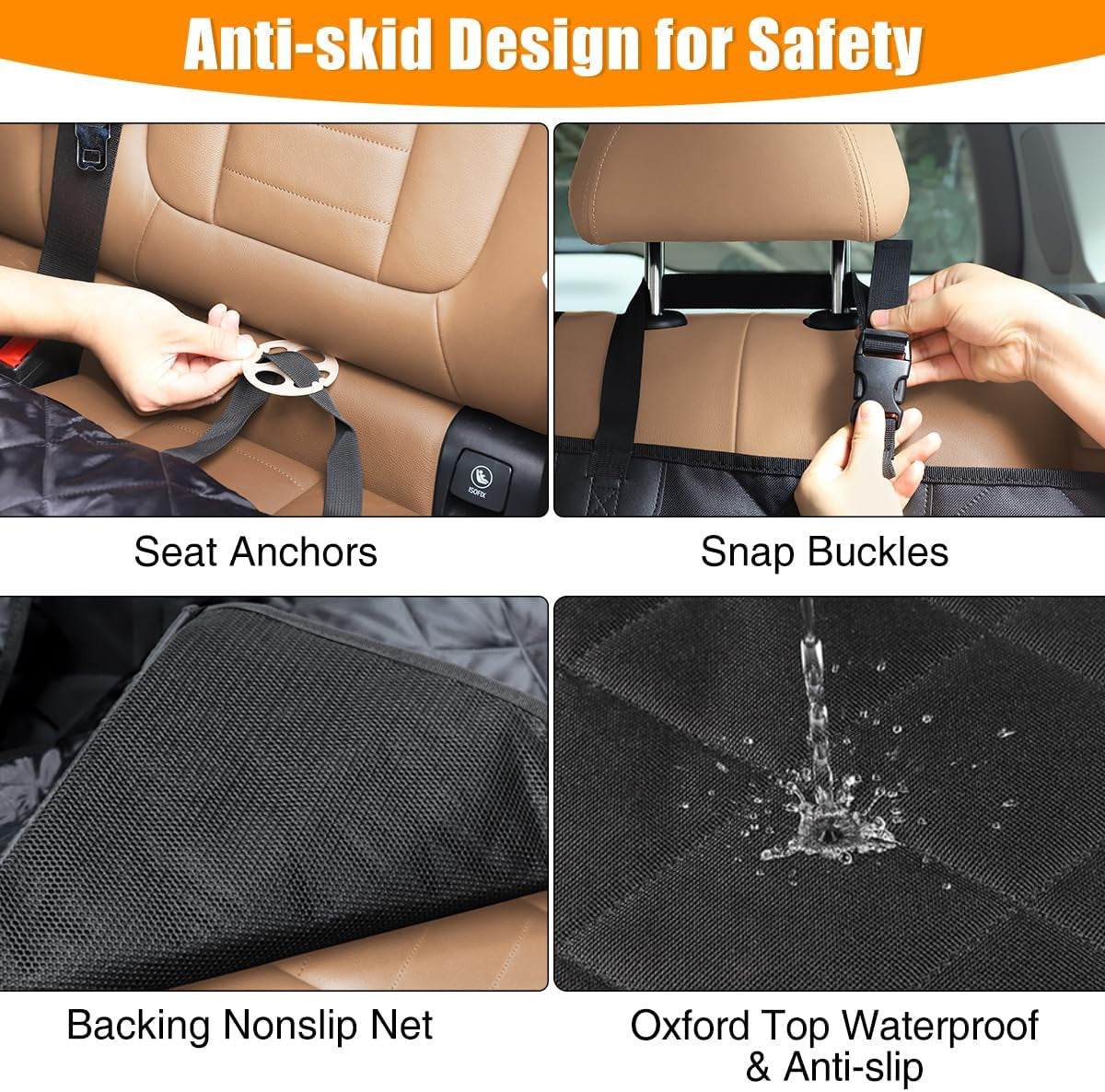 Dog Car Seat Cover for Back Seat,Waterproof 