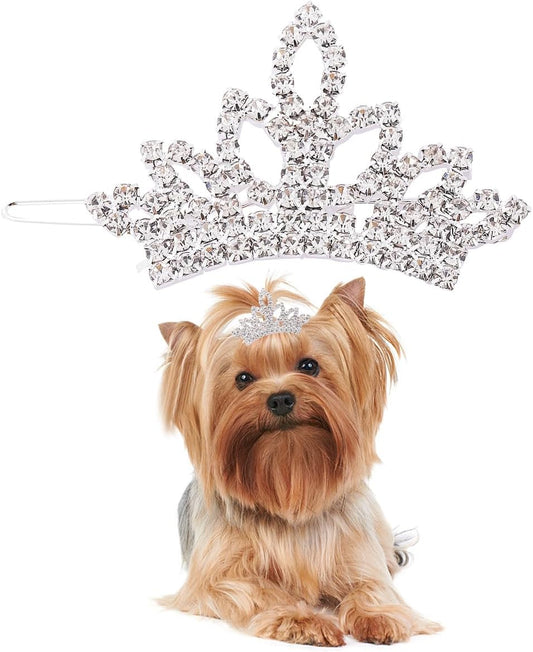  Dog Tiara Crown Hair Clips Bows for Small Dogs