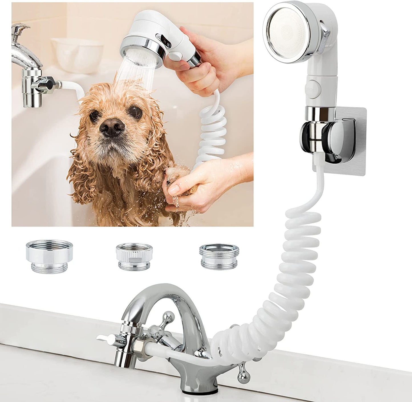  Dog Bathing Hose Shower Set for Laundry Bathroom Kitchen