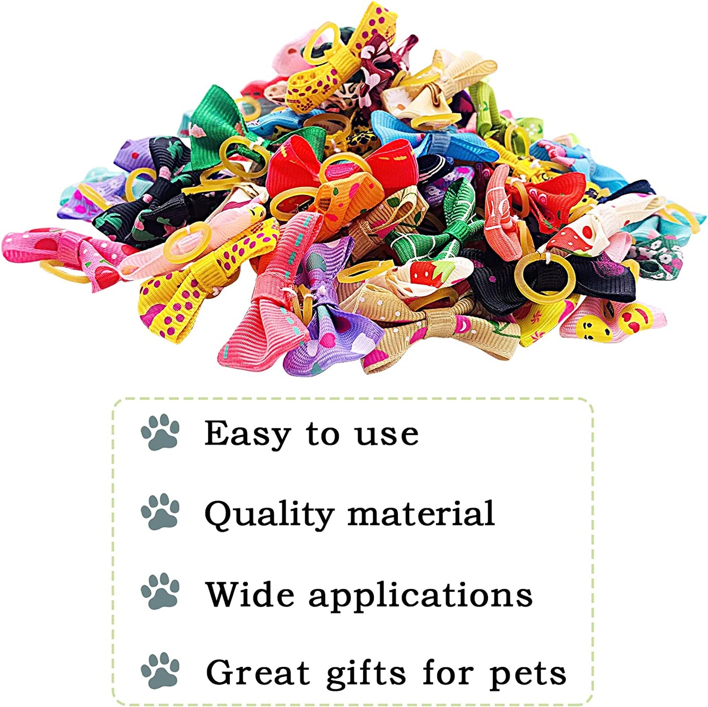 Pet Dog Hair Bows with Rubber Bands Cat Puppy Grooming Hair Accessories