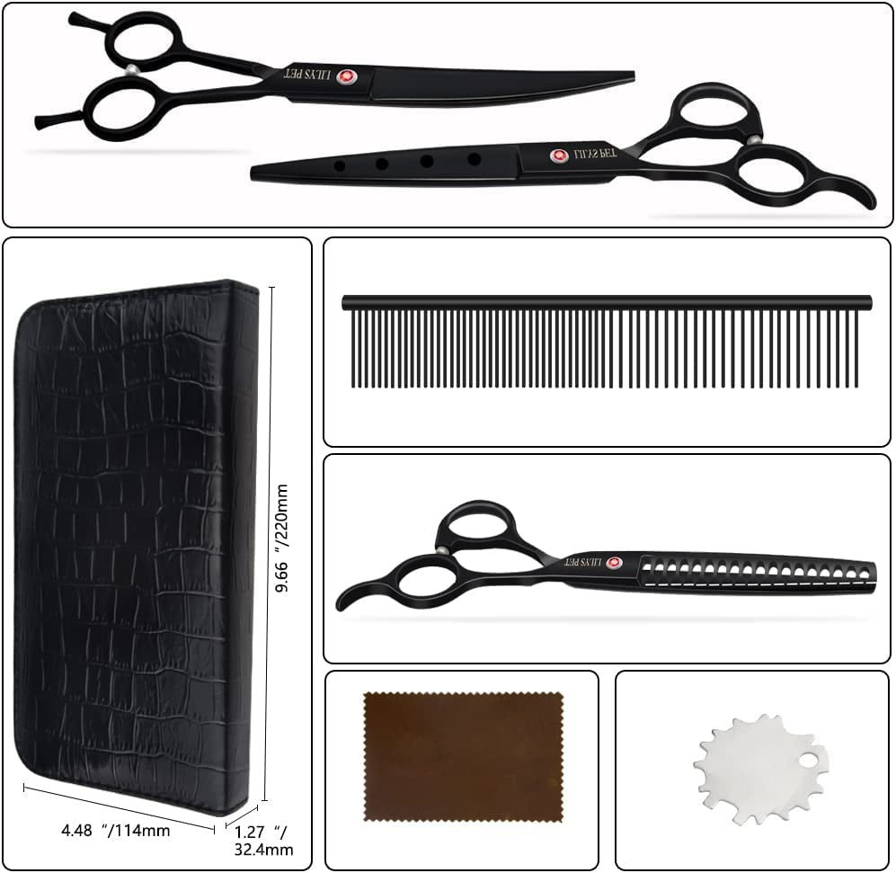 Professional PET DOG Grooming Scissors Cutting&Curved&Thinning Shears