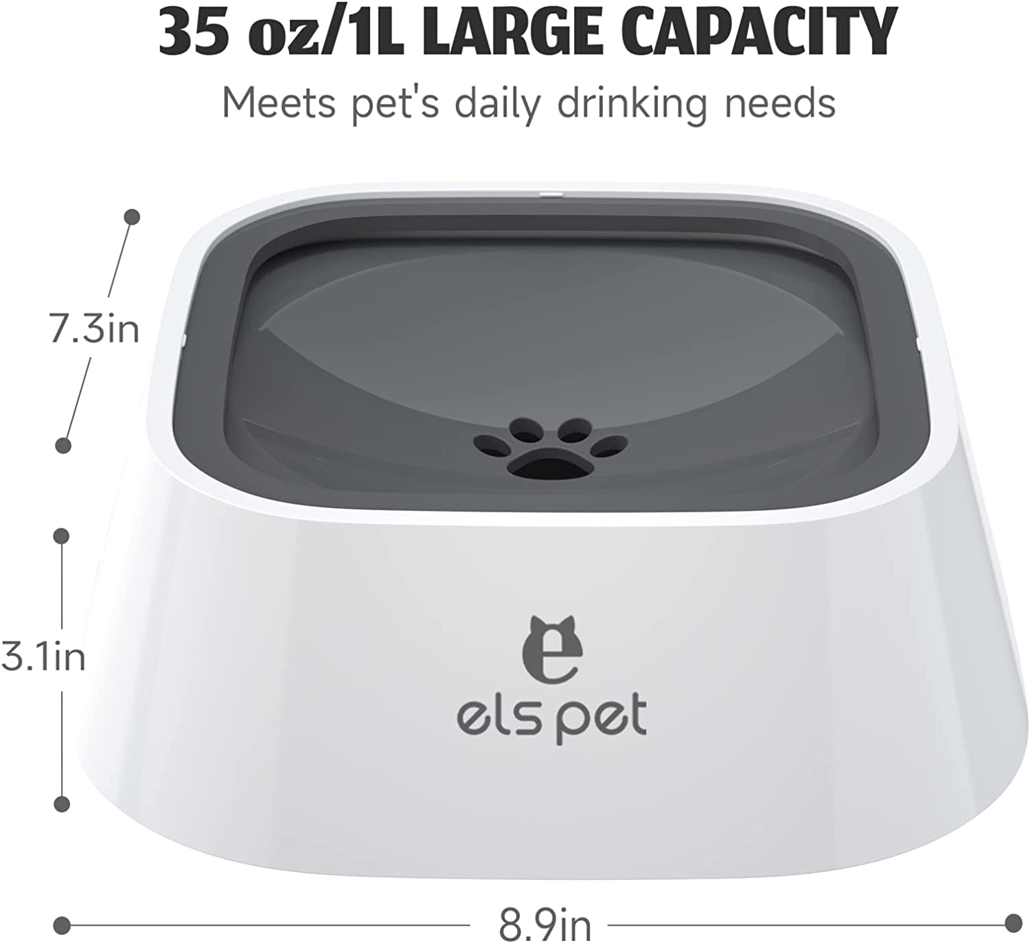 Dog Water Bowl, Feeder Dog Water Bowl with Floating Disk