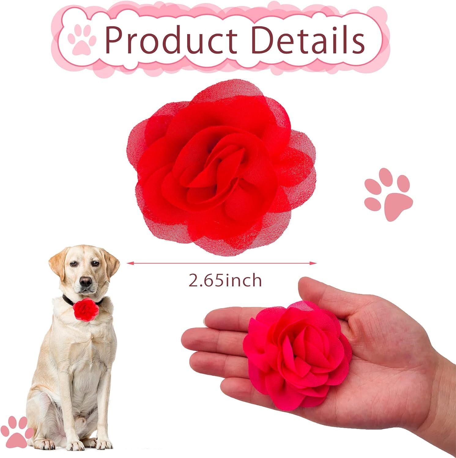 Dog Flowers Collar Charms Slides.