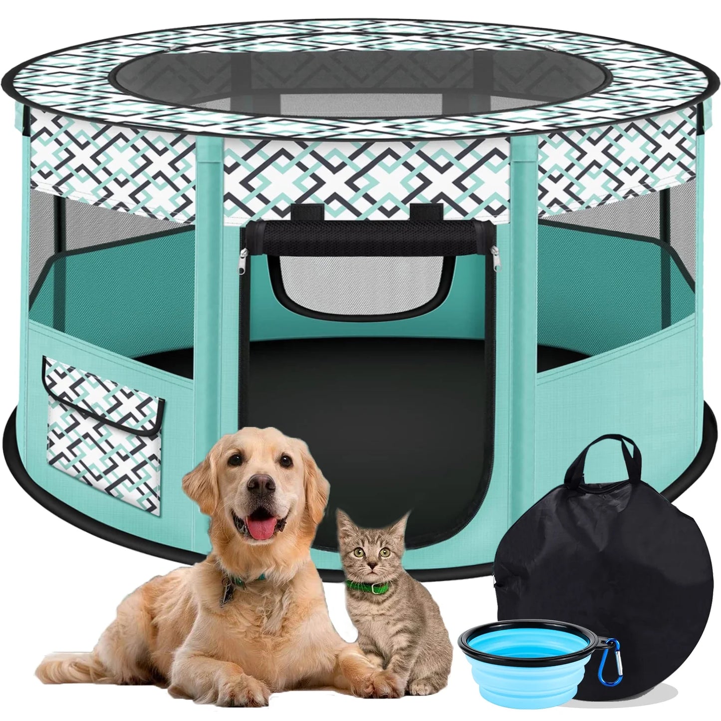  Height Dog Playpen, Heavy Duty Portable Exercise Pen Tent for Dog