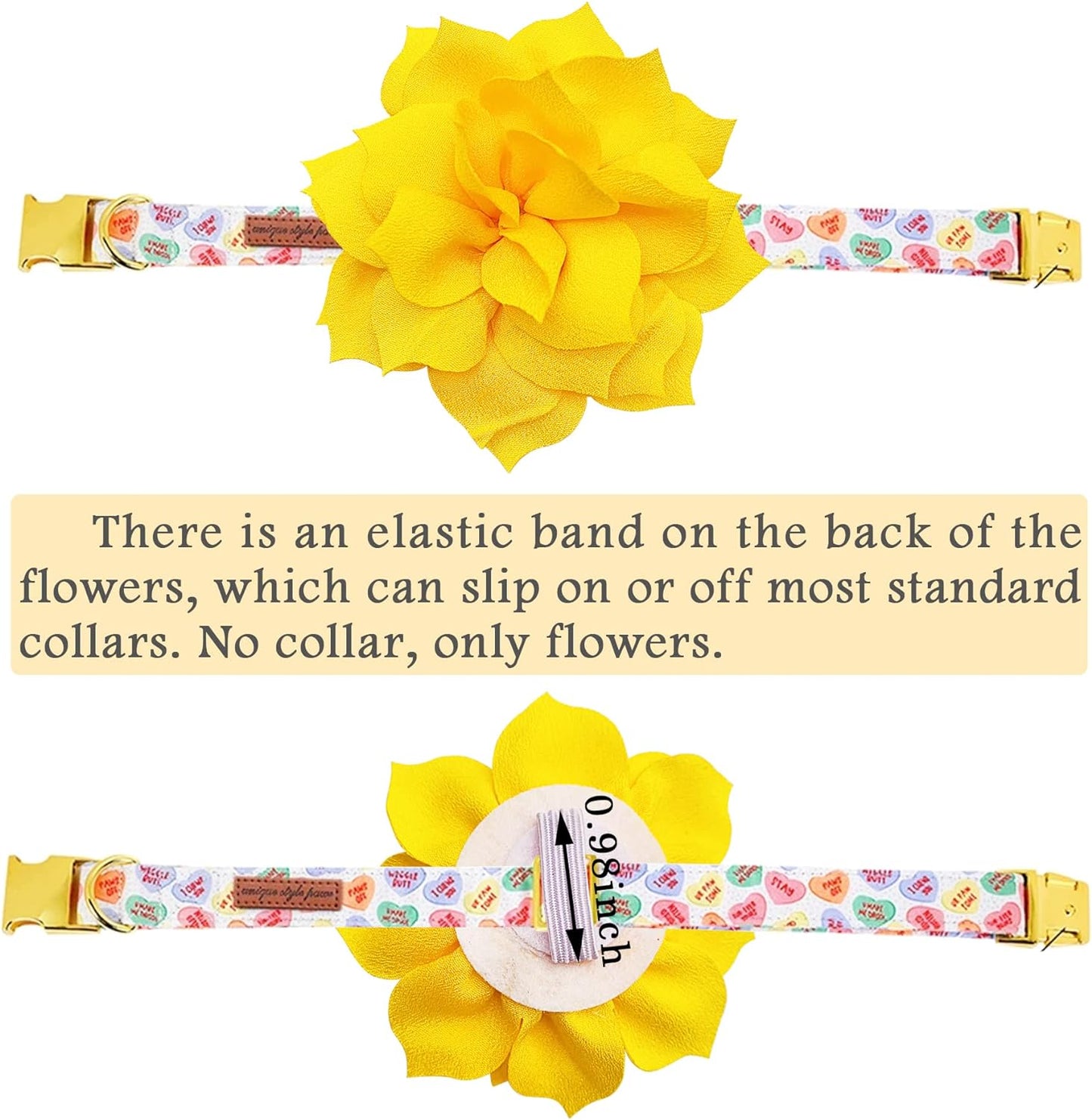 Dog Charms Flower Collar Accessories for Cat Puppy Collars Dogs Bowtie Grooming