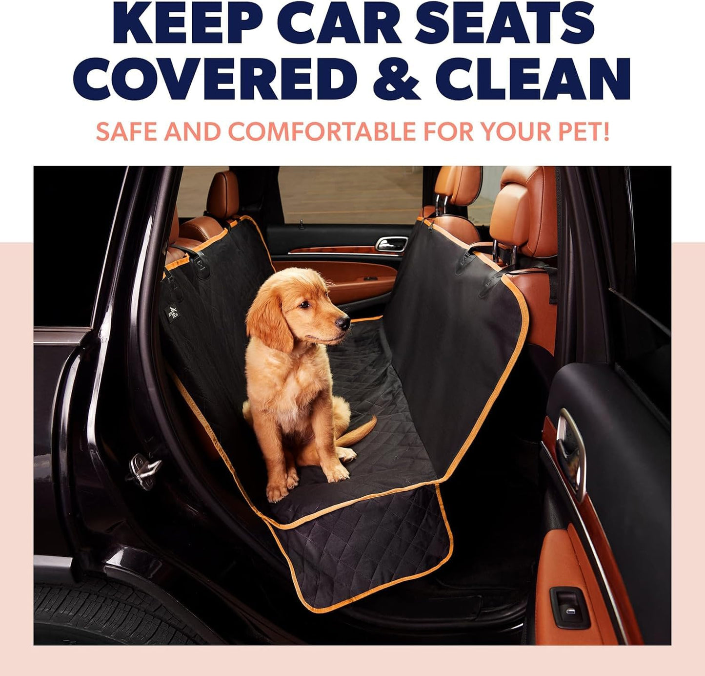 Dog Car Seat Cover for Back Seat - Waterproof Pet Back Seat Cover for Trucks