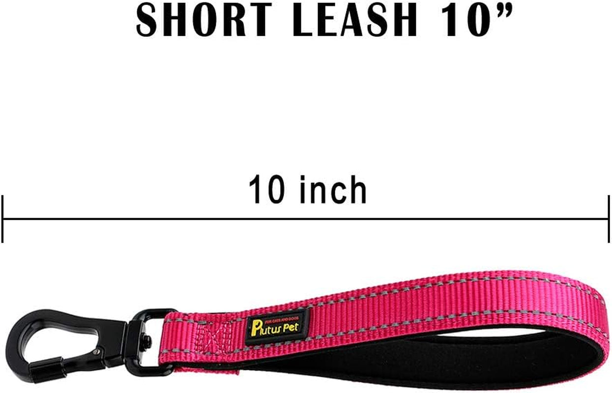 Short Dog Leash for Large Dogs with Locking Carabiner Clip & Padded Handle.