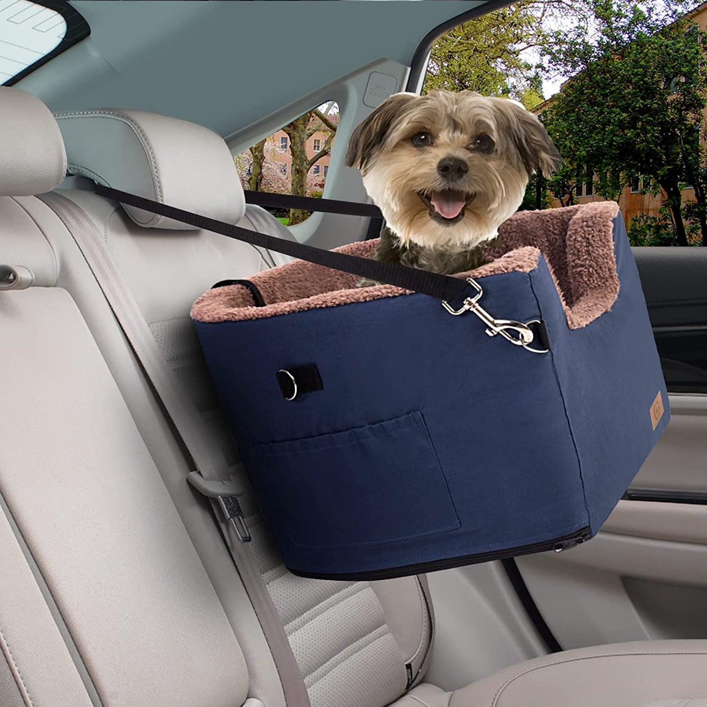 Dog Car Seat, Dog Booster Seat for Car Front Seat, Elevated Pet Bed for Cars