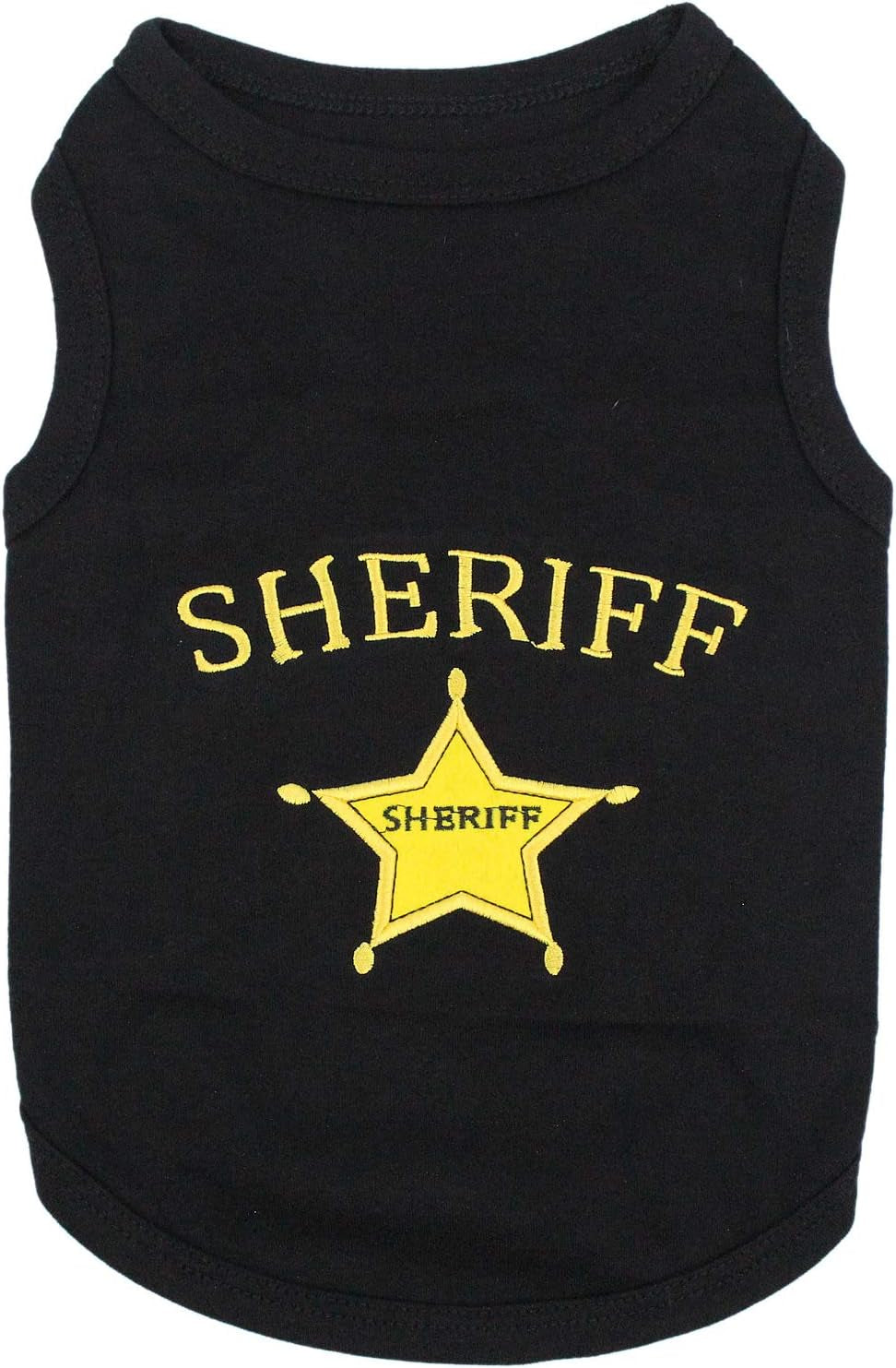 Sheriff Dog Cat Clothes Tee Shirts Embroidered T-Shirt