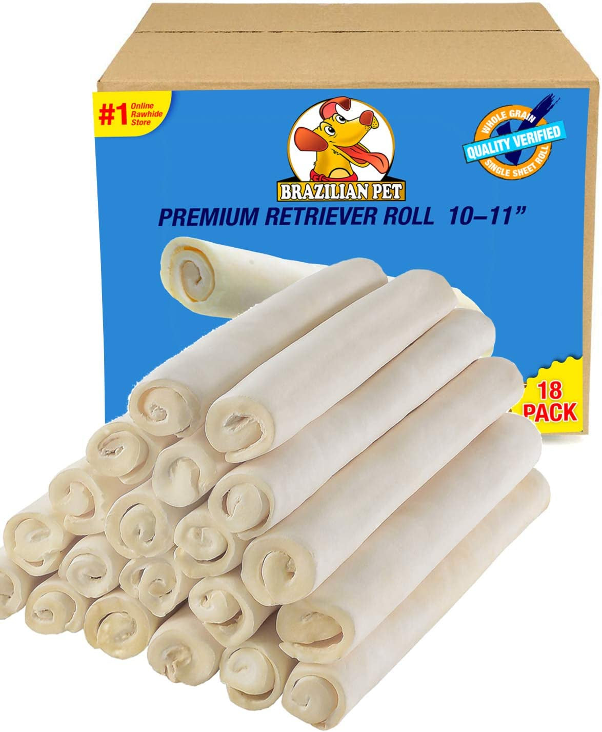 Premium Retriever Rolls 10-11 Inch, Natural Single Sheet Rawhide