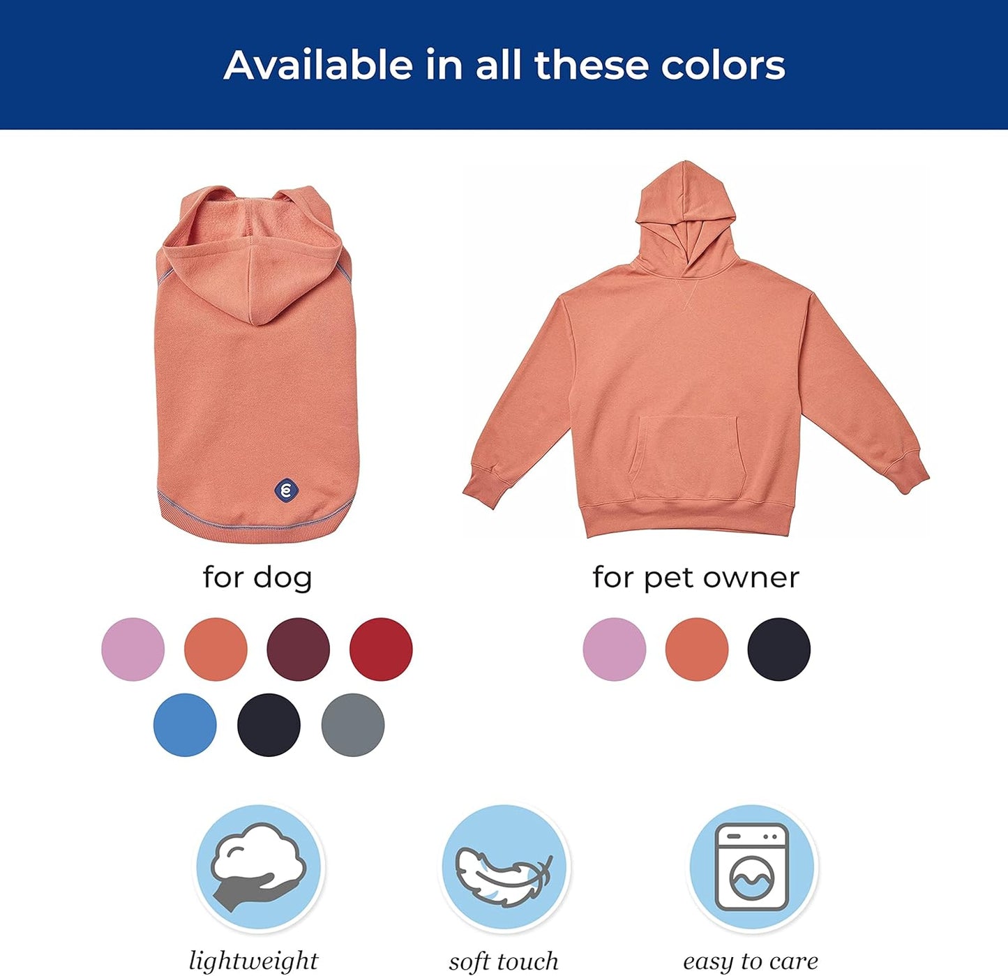 Essentials Soft & Comfy Better Basic Cotton Blend Dog Hoodie Sweatshirt