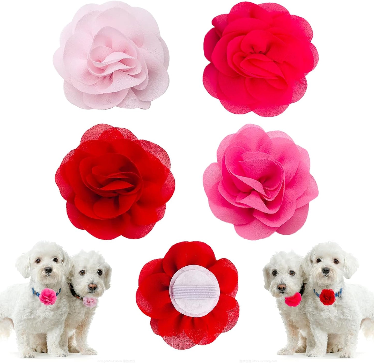 Dog Flowers Collar Charms Slides.