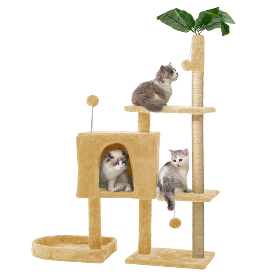 Cat Tower for Indoor Cats, Cat Tree with Scratching Posts Plush Perch Stand