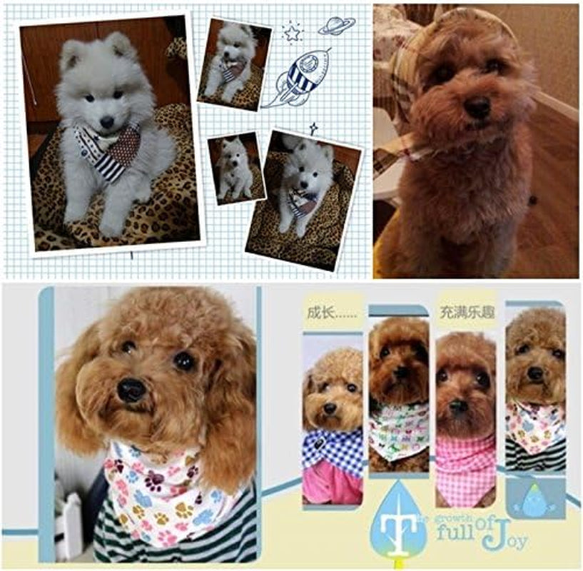 Small Dog Bandanas Cat Puppies Bibs Washable Cotton Triangle Head Scarfs