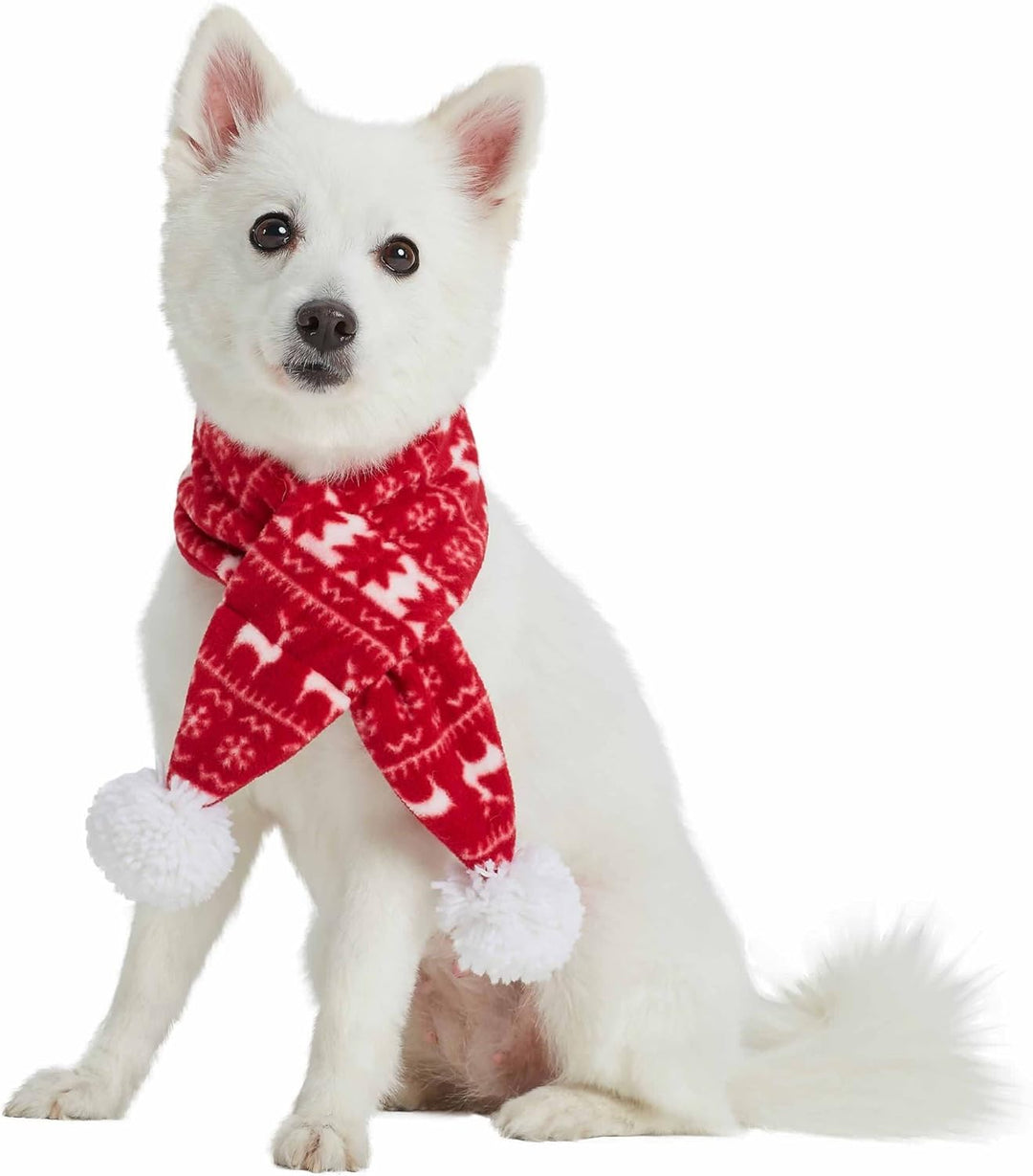 Ugly Christmas Holiday Reindeer & Snowflake Dog Scarf