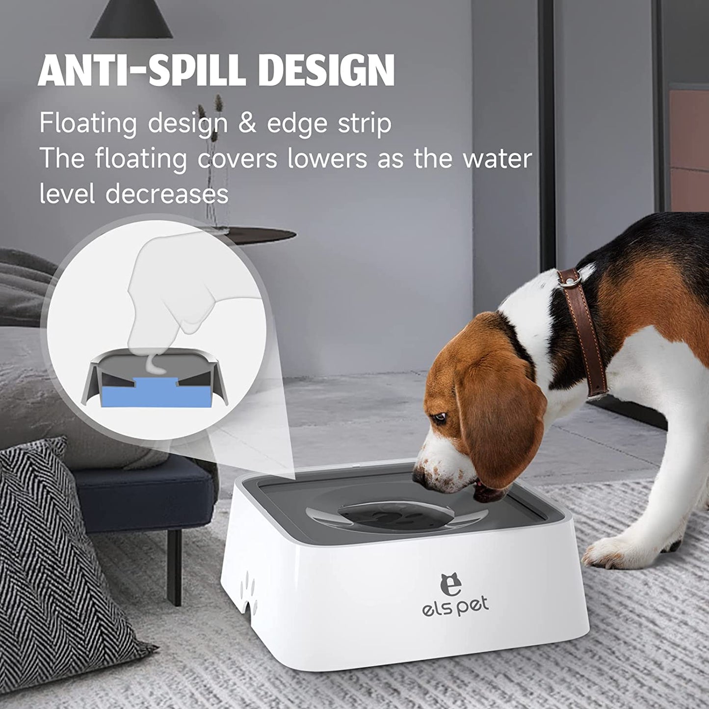  Water Feeder Dispenser with Floating Disk, Travel Pet Water Bowl with Replacement Filter for Dogs