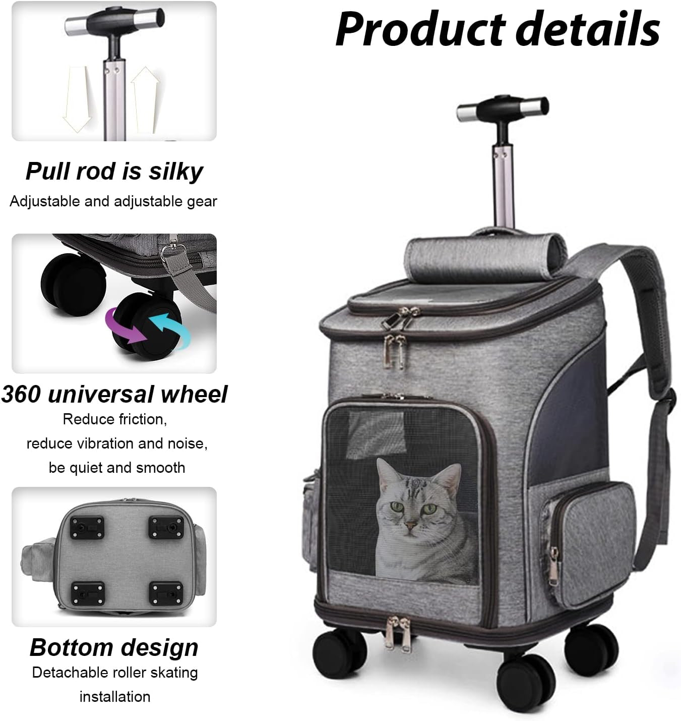 Airline Approved Pet Carrier Backpack with Wheels