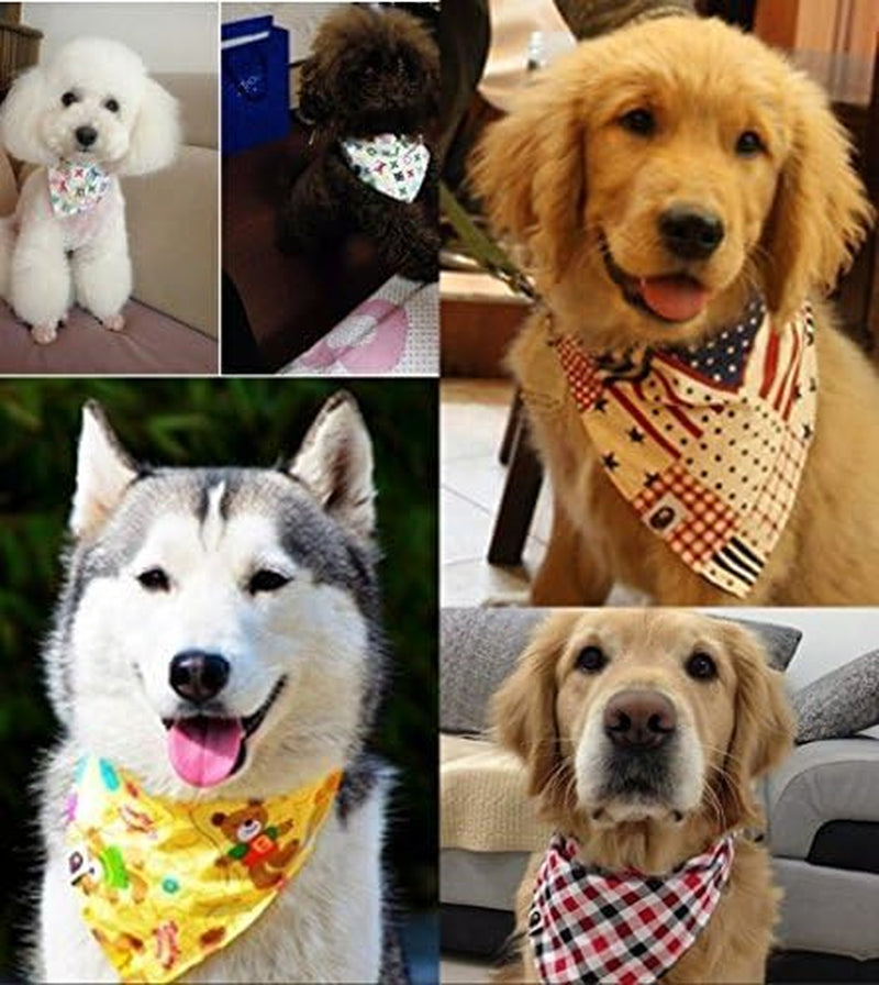 Small Dog Bandanas Cat Puppies Bibs Washable Cotton Triangle Head Scarfs