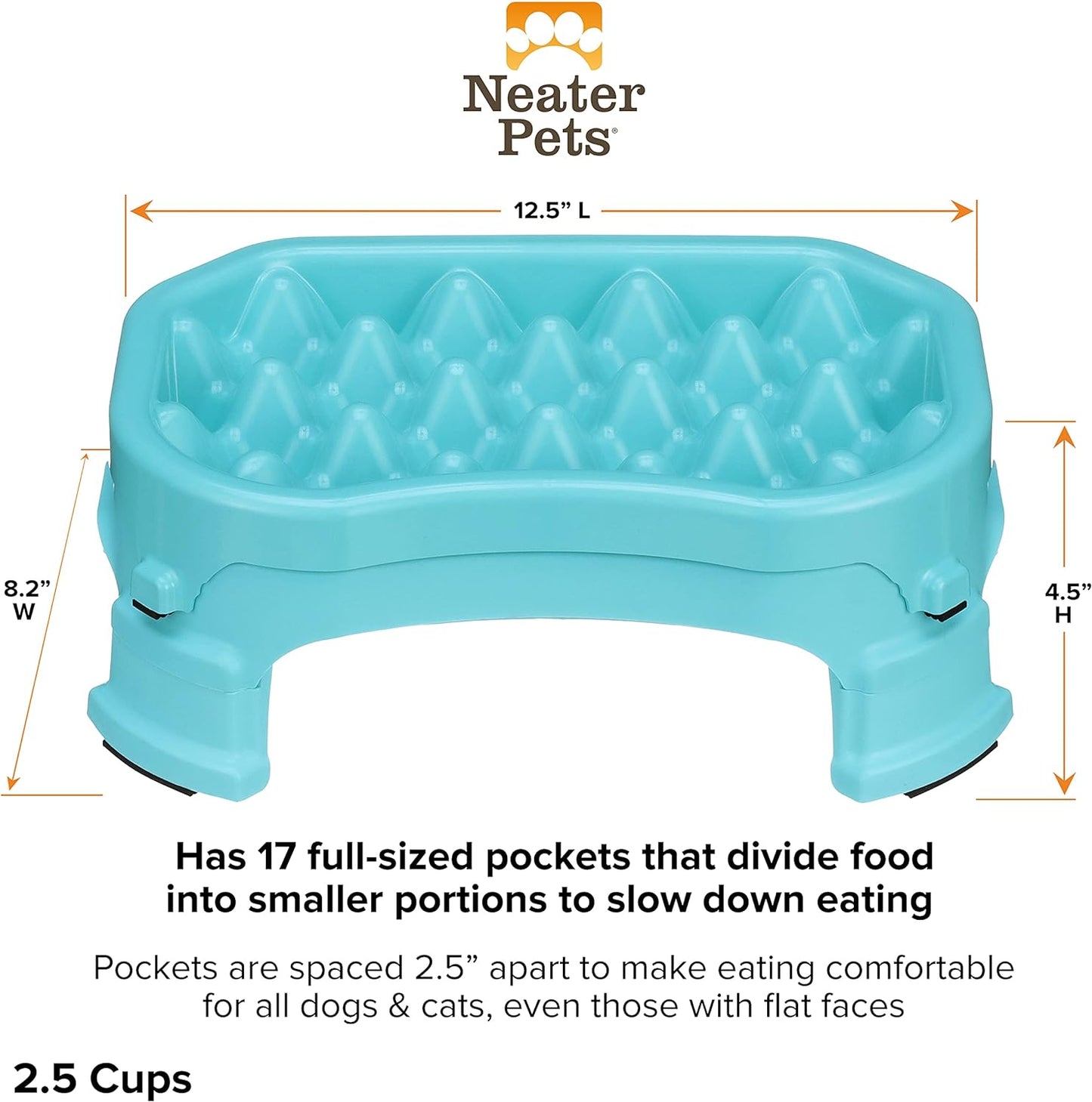  Neater Raised Slow Feeder Dog Bowl – Elevated and Adjustable Food Height