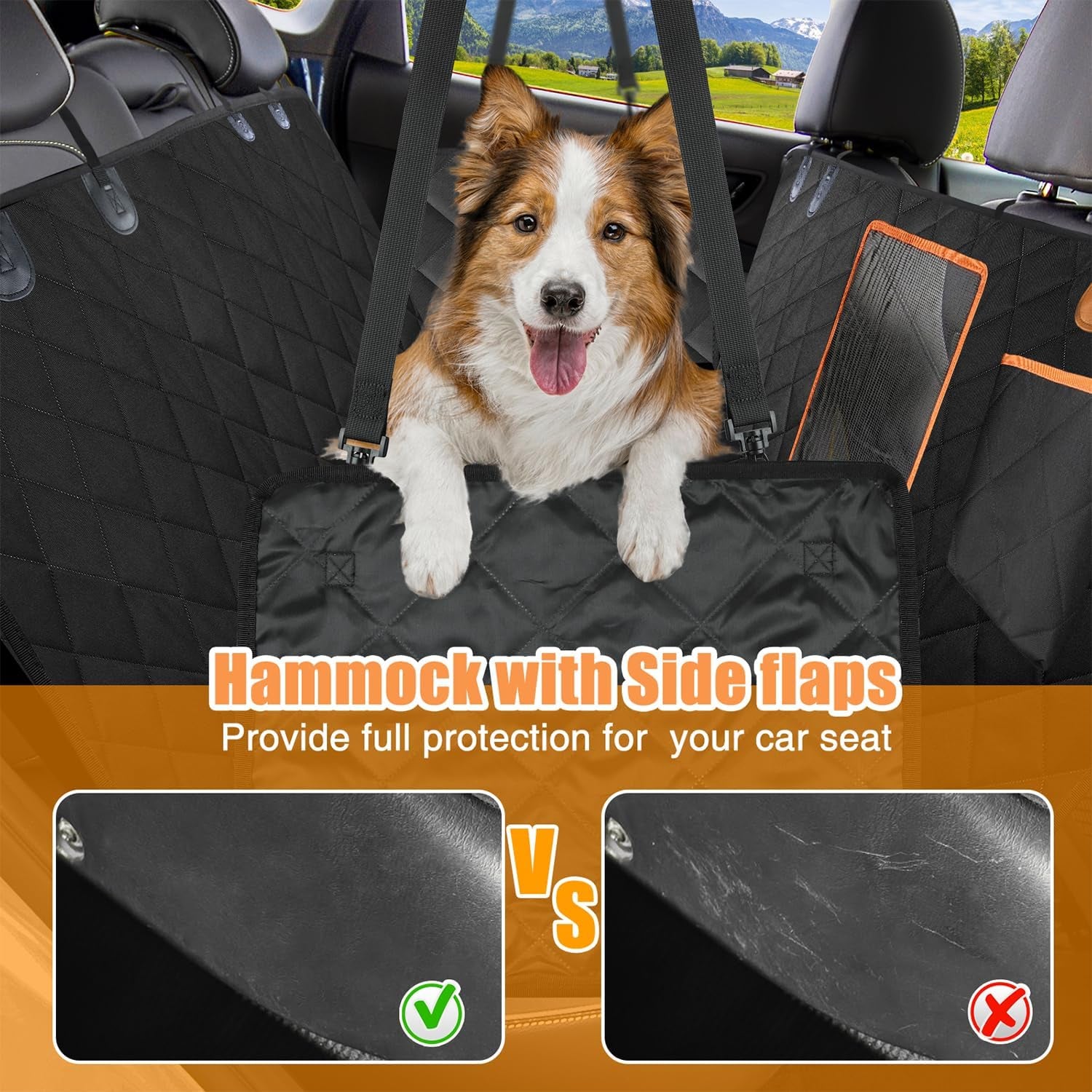 Dog Car Seat Cover for Back Seat,Waterproof 