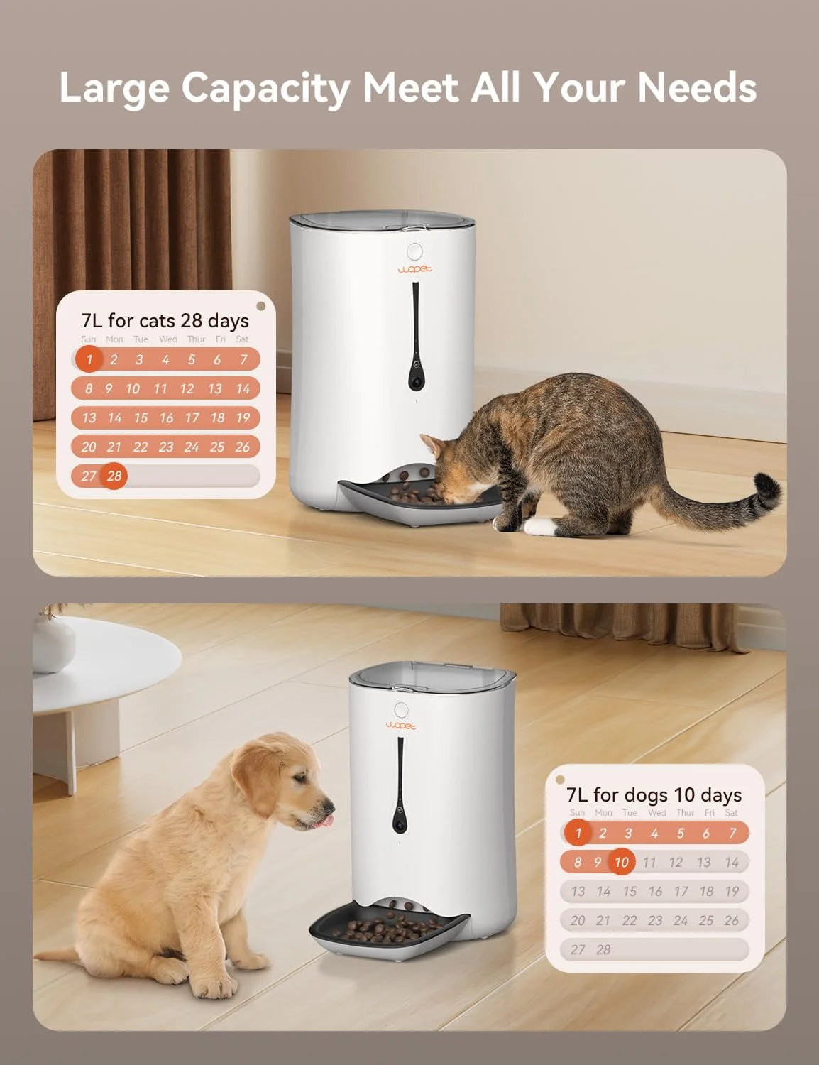 Automatic Cat Dog Feeder with Camera, App Control Smart Pet Feeder Food