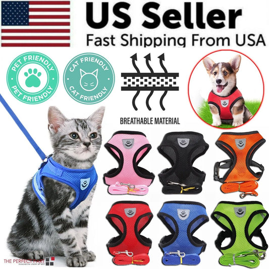 Cat Dog Pet Harness Adjustable Control Vest Dogs Reflective