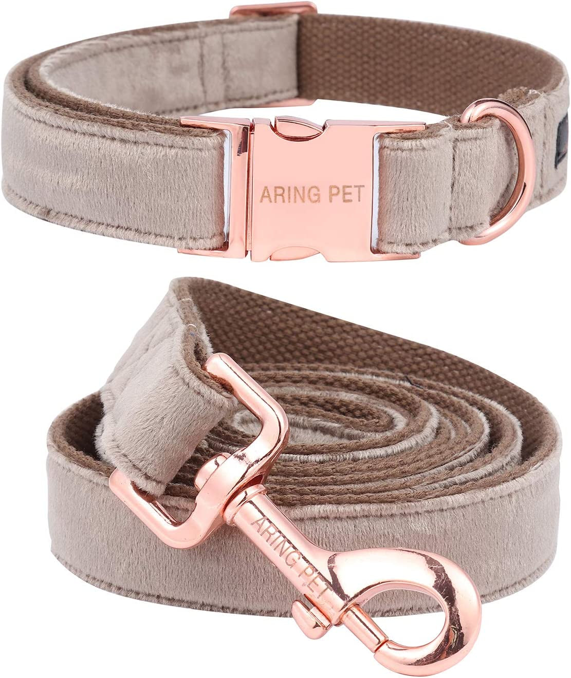 Dog Collar and Leash, Velvet Dog Collar and Leash Set, Soft & Comfy