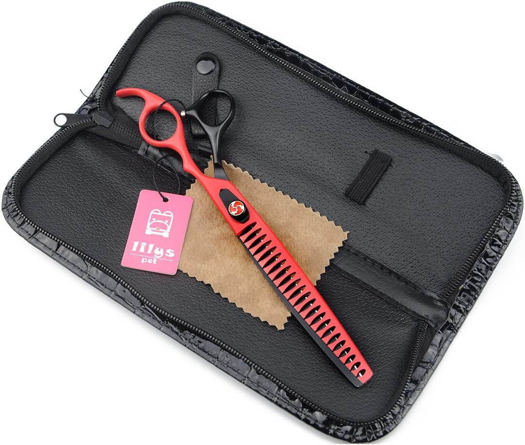  Tooth Professional Pet Grooming Chunker Scissors with Beautiful Red Screw 