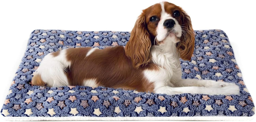 Dog Bed Crate Pad Ultra Soft Pet Bed with Cute Star Print Washable Crate Mat 