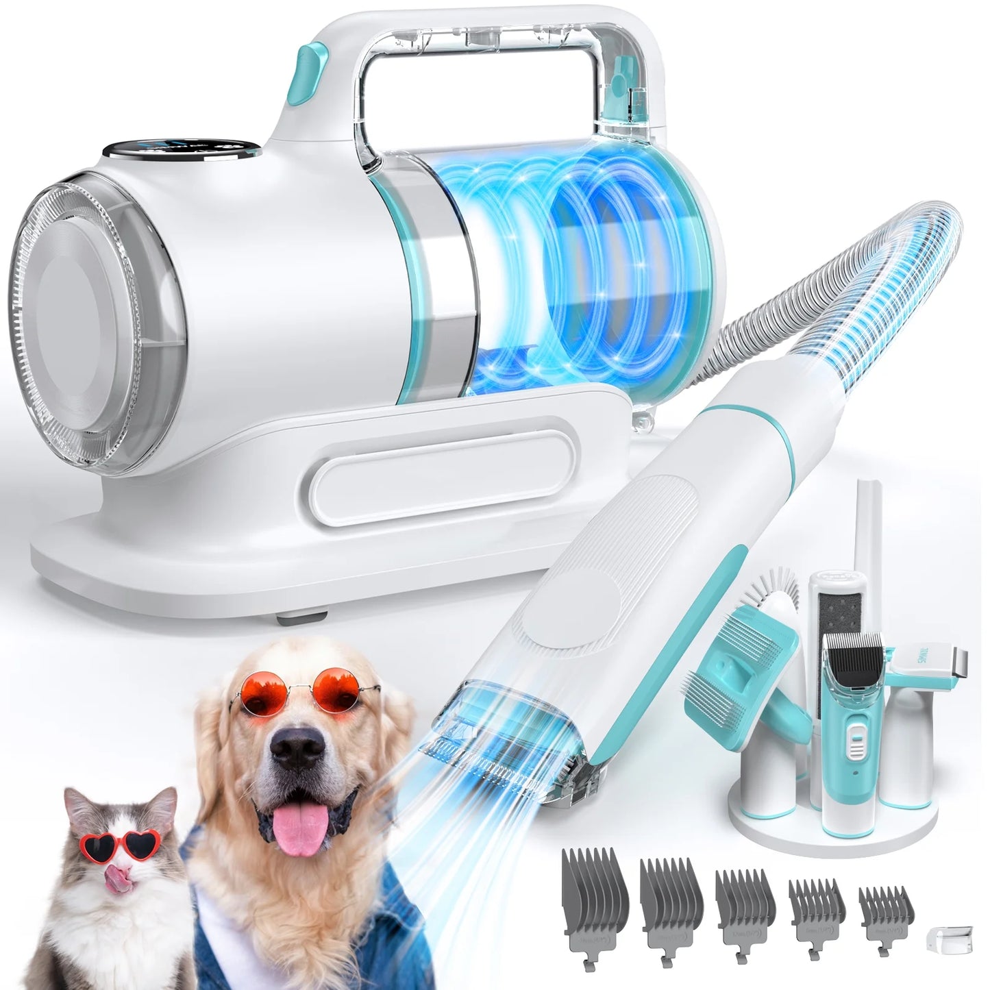 Dog Grooming Kit Vacuum, 6 in 1 Pet Grooming Vacuum