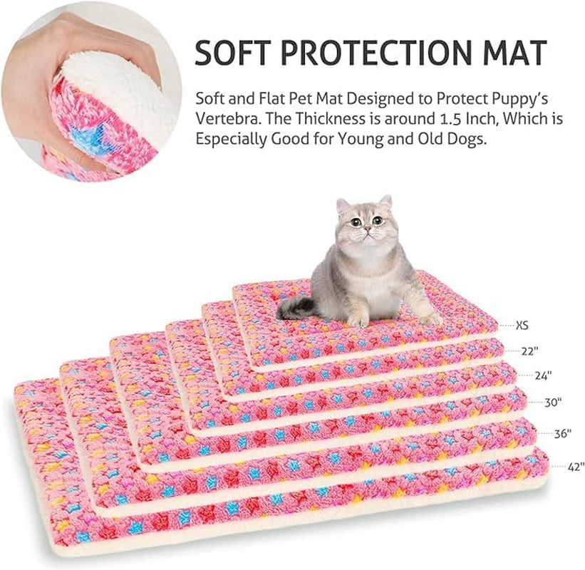 Dog Bed Crate Pad Ultra Soft Pet Bed with Cute Star Print Washable Crate Mat