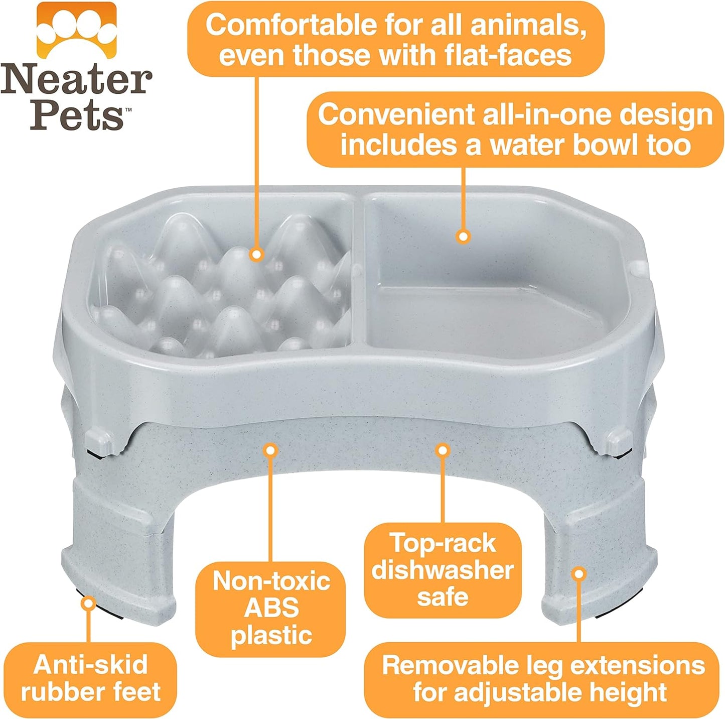 Neater Raised Slow Feeder Dog Bowl – Elevated and Adjustable Food Height