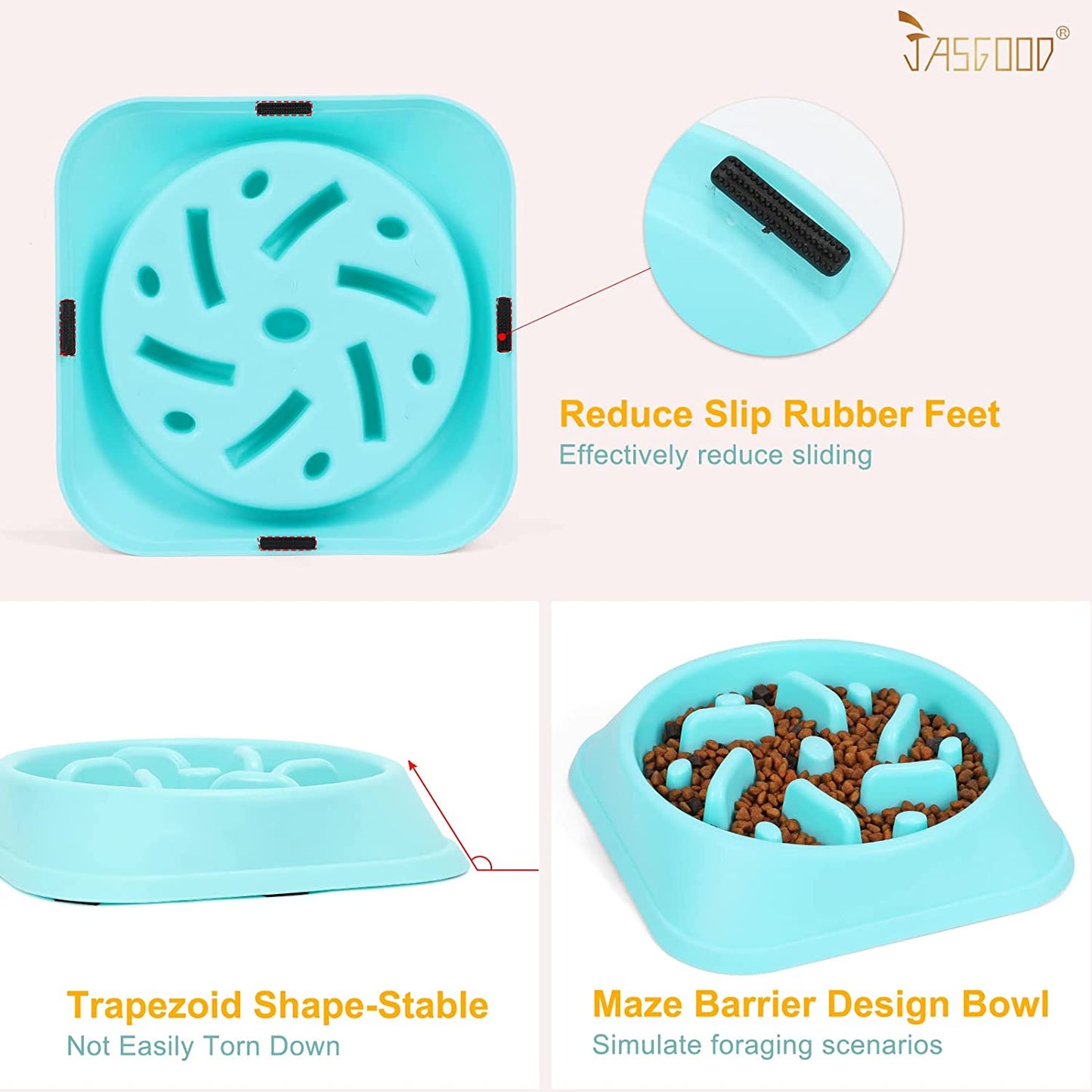 Dog Feeder Slow Eating Pet Bowl Eco-Friendly Non-Toxic Preventing Choking 