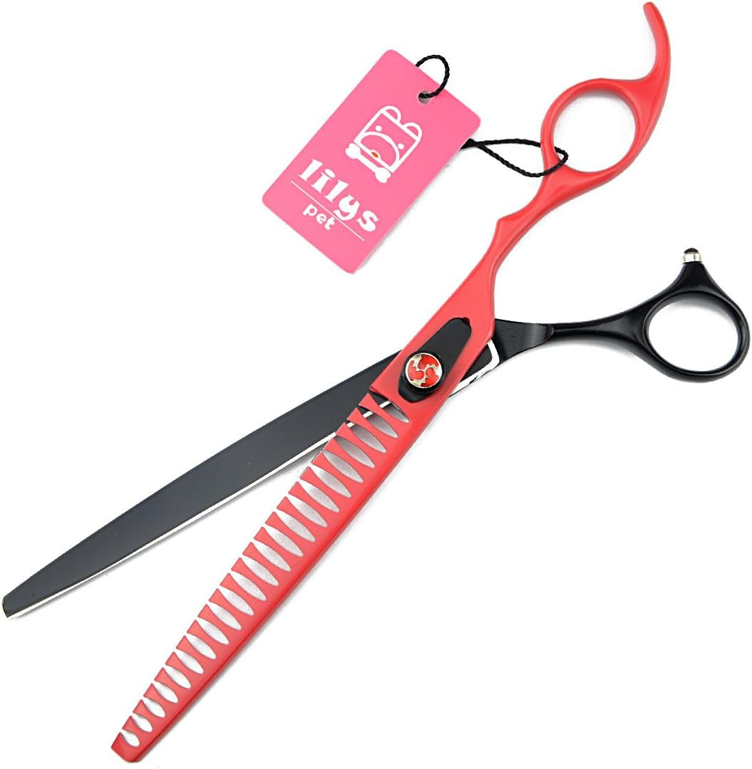  Tooth Professional Pet Grooming Chunker Scissors with Beautiful Red Screw 