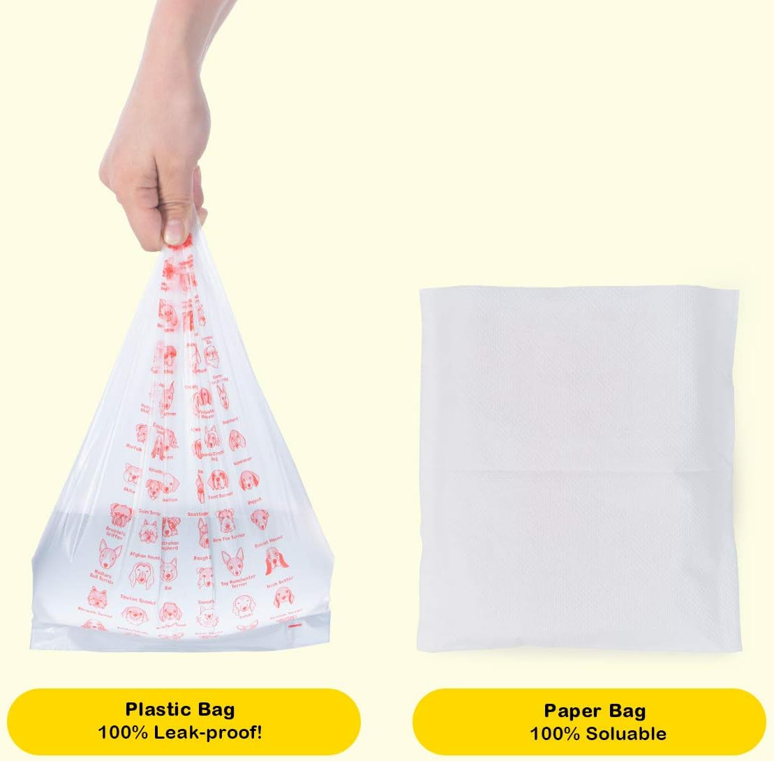 Dog Waste Bags Double Layers Degradable Pet Poop Pick-Up Bag 