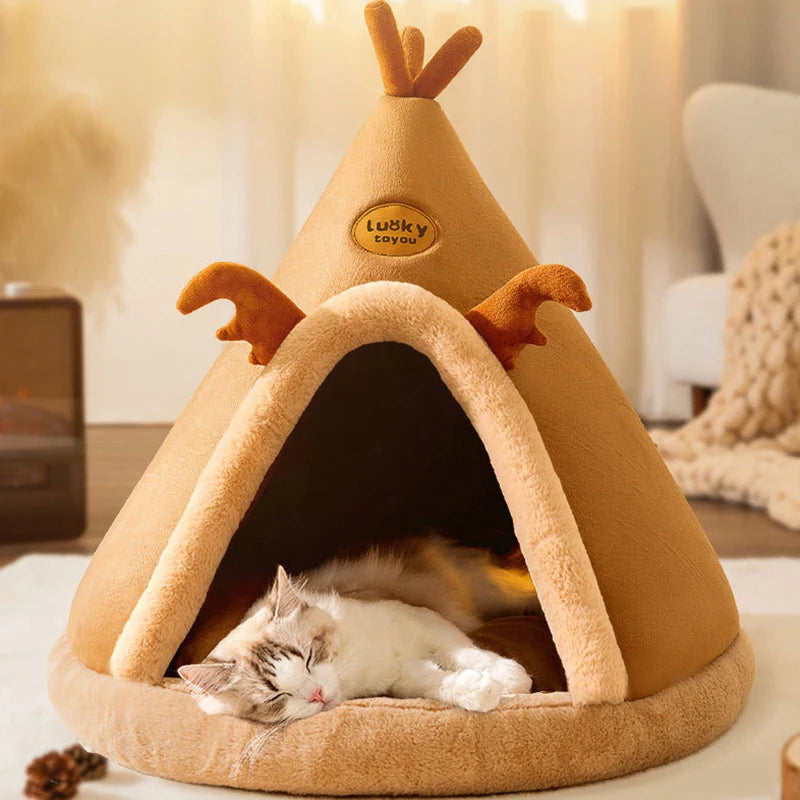 Warm Winter Pet Tent House Cat Bed Cat Dog House Deep Sleep