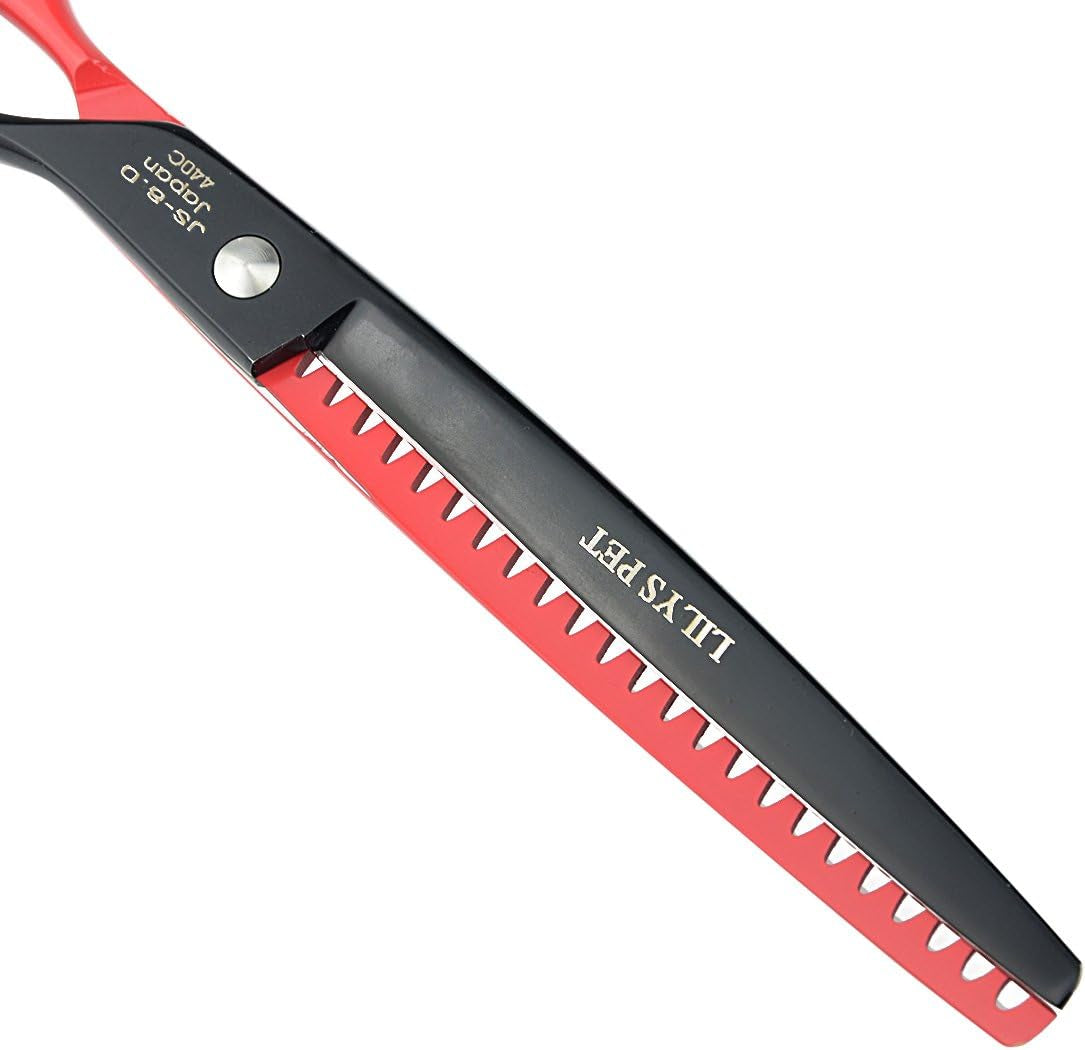  Tooth Professional Pet Grooming Chunker Scissors with Beautiful Red Screw 