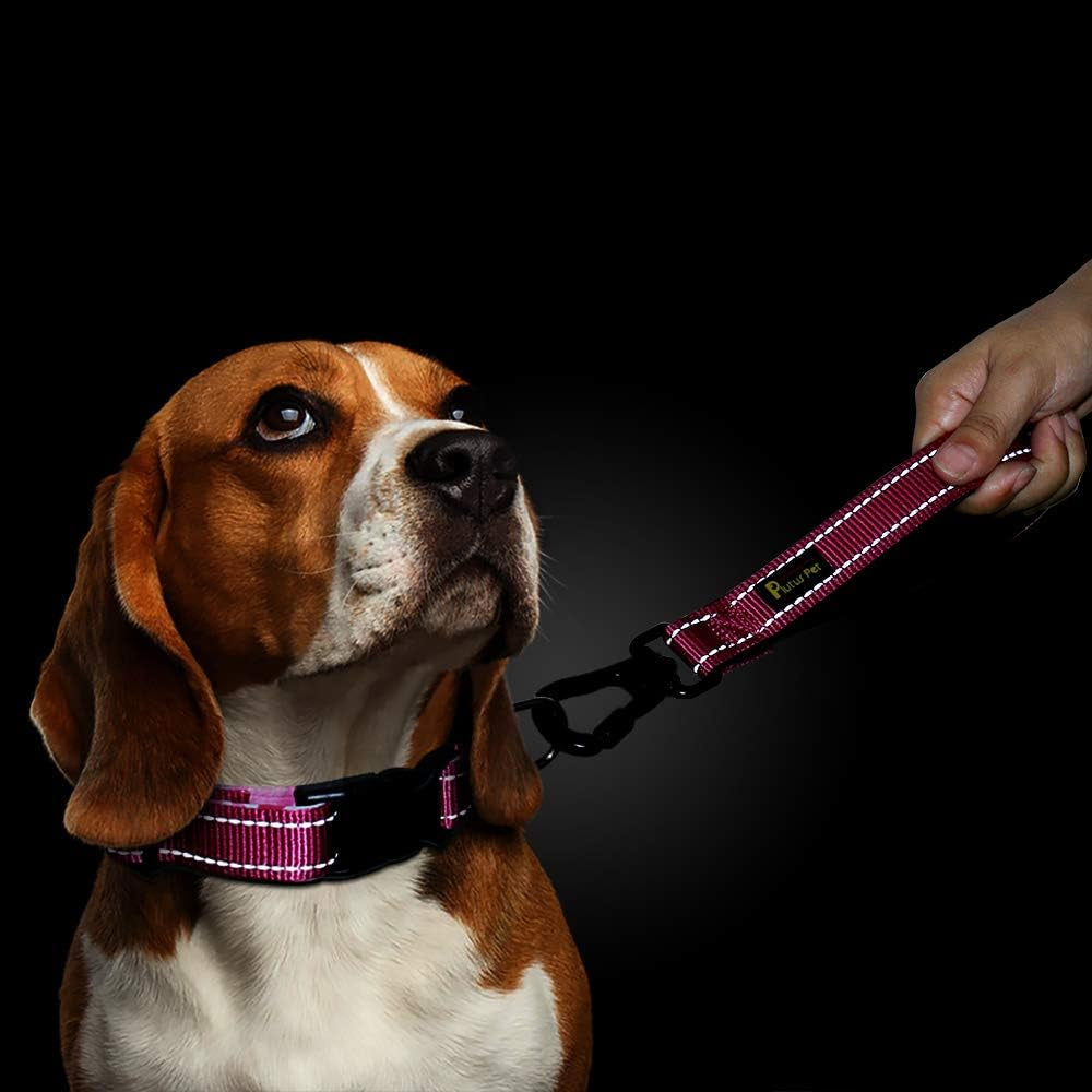 Short Dog Leash for Large Dogs with Locking Carabiner Clip & Padded Handle.