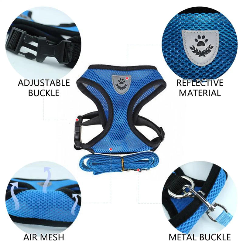 Cat Dog Pet Harness Adjustable Control Vest Dogs Reflective