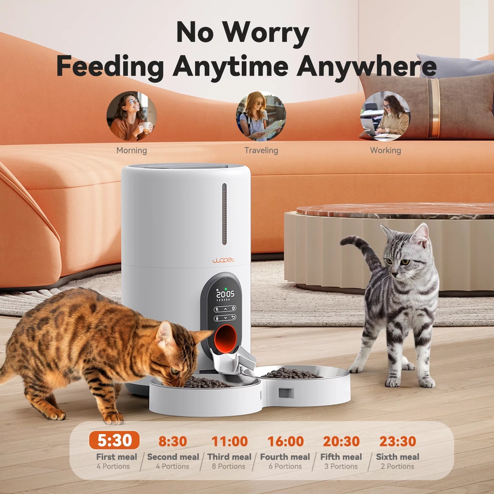 Automatic Cat Feeders for 2 Cats 