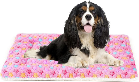 Dog Bed Crate Pad Ultra Soft Pet Bed with Cute Star Print Washable Crate Mat