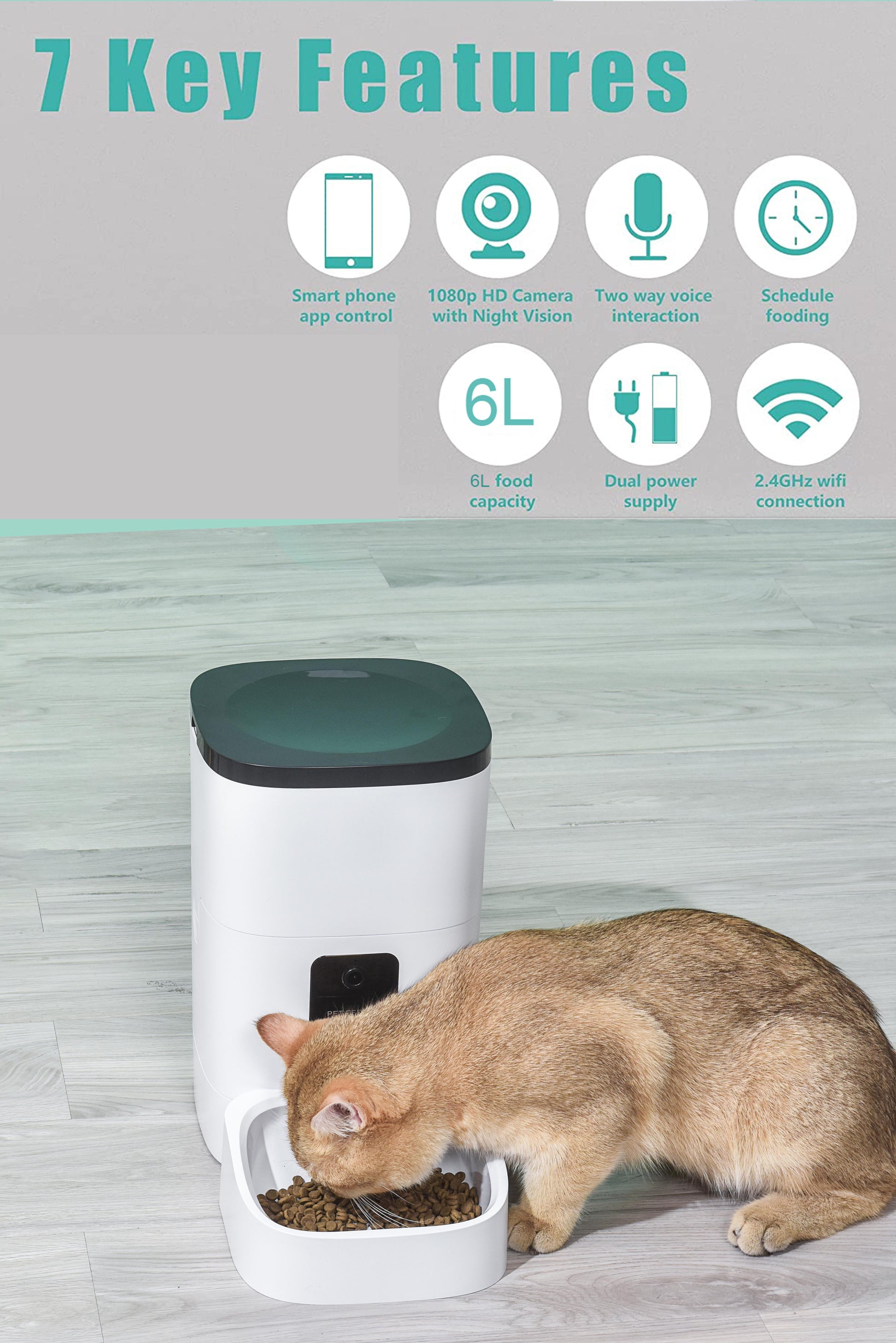 Pet Feeder,6L Automatic Pet Feeder for Cats and Dogs