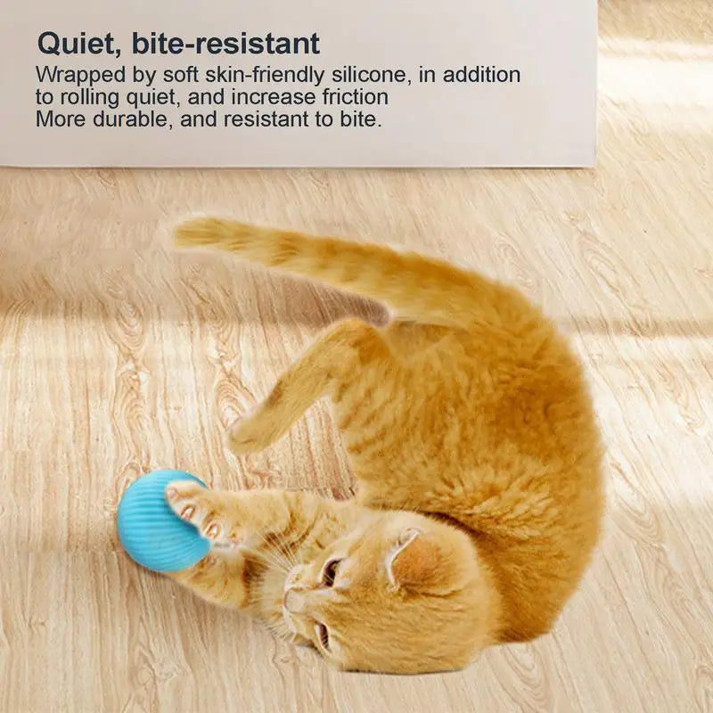 Rechargeable Cat Ball Toy Smart Automatic Rolling Kitten Toys 360 Degree Spinning Ball